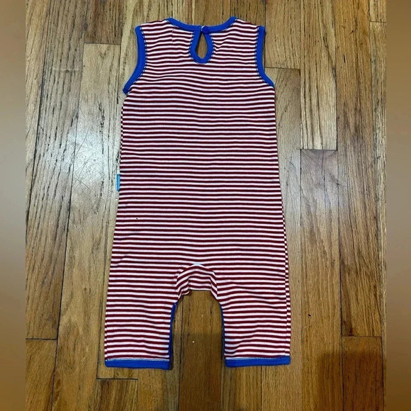 Albetta Vintage Elephant and Mouse Striped Romper 6-12 months - Picture 7 of 8
